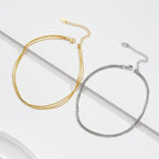 Cavigliera Donna 3 Strati Argento S925 - Design Geometrico Raffinato | Gioielli Perfetti - gioielliperfetti.it