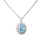 Collana "Fiore di Ghiaccio Blu" in Argento 925 con Zaffiro - Eleganza Raffinata | Gioielli Perfetti - gioielliperfetti.it