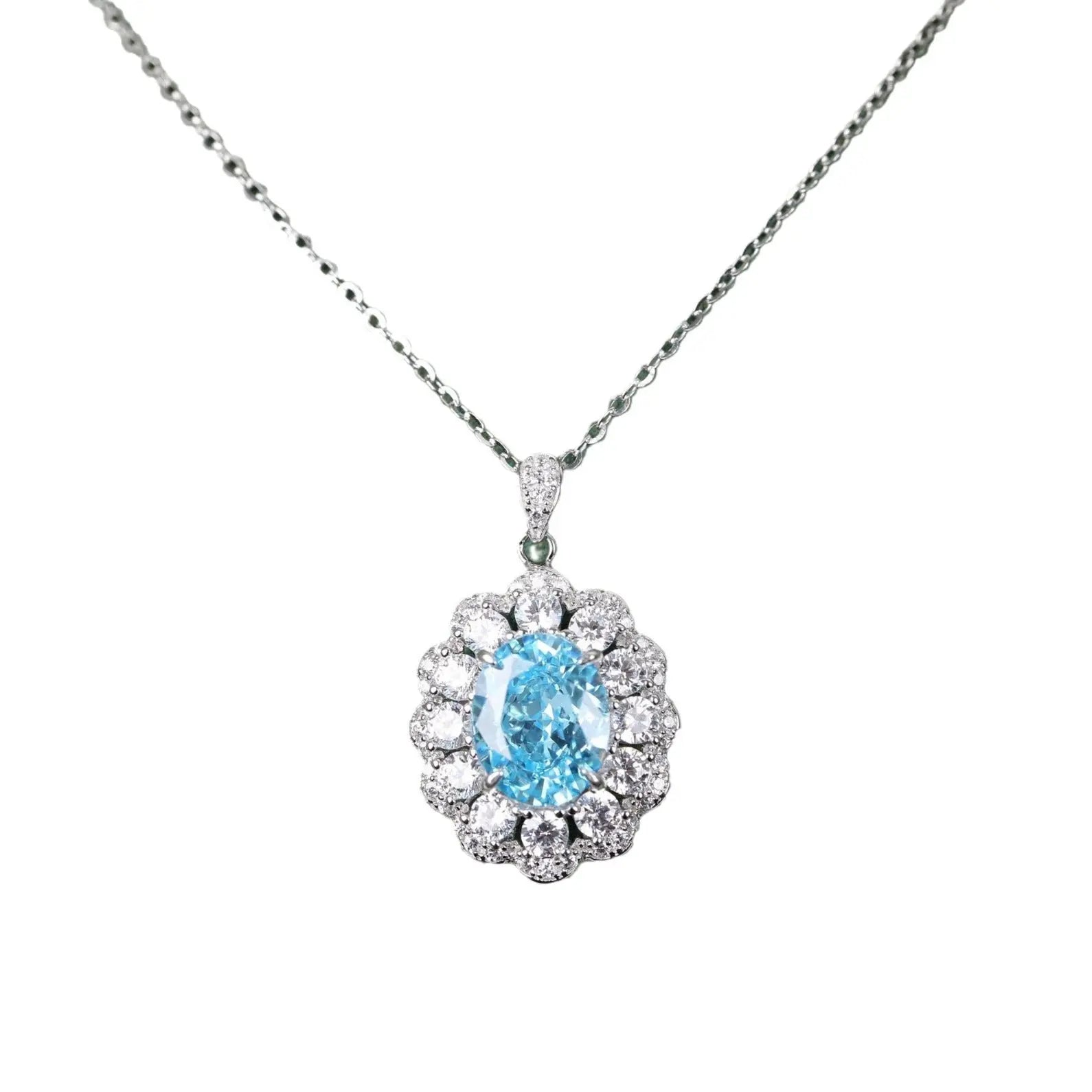 Collana "Fiore di Ghiaccio Blu" in Argento 925 con Zaffiro - Eleganza Raffinata | Gioielli Perfetti - gioielliperfetti.it