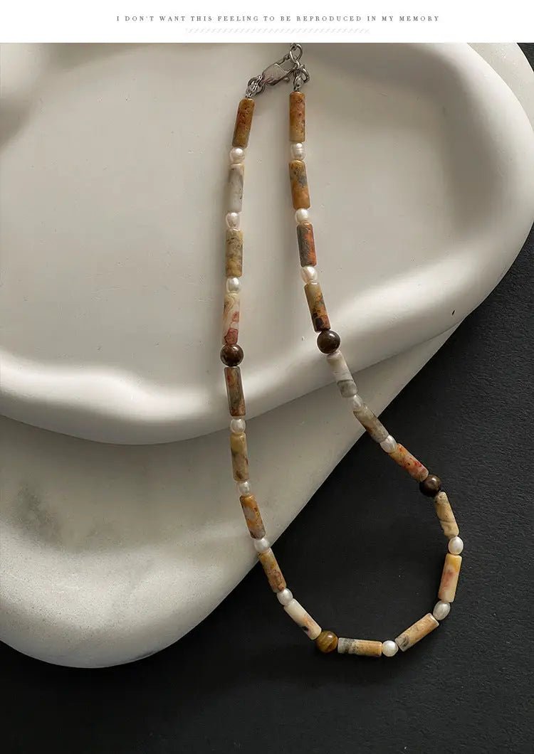 Collana Raffinata con Perle d'Acqua Dolce e Occhio di Tigre | Gioielli Perfetti - gioielliperfetti.it