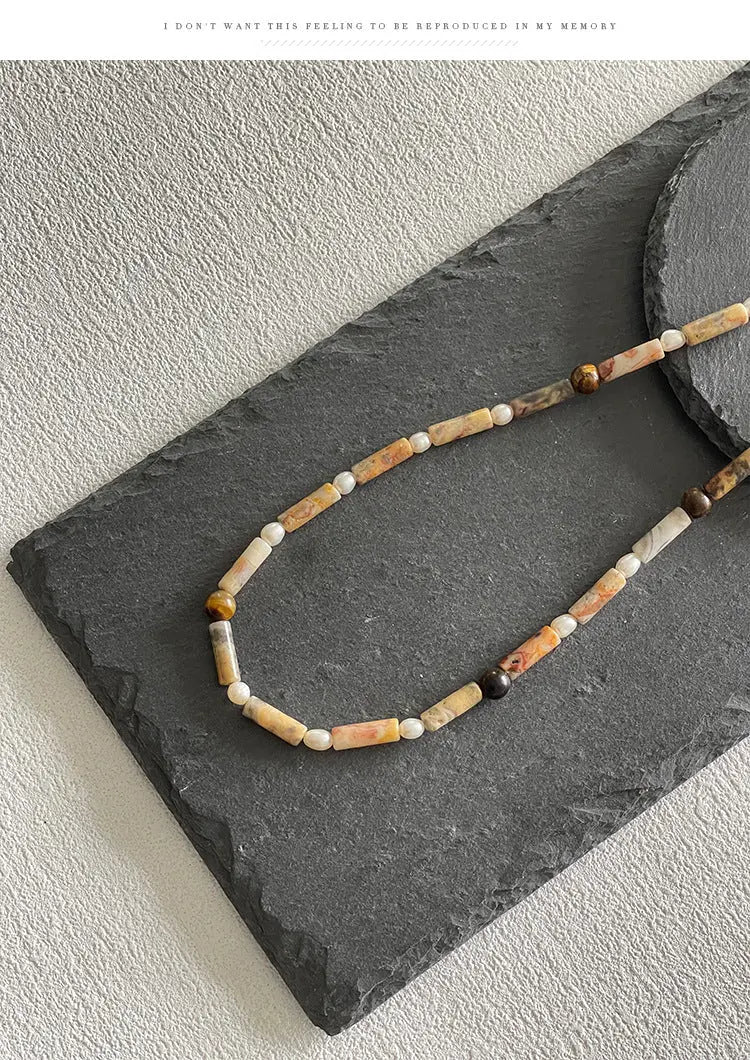 Collana Raffinata con Perle d'Acqua Dolce e Occhio di Tigre | Gioielli Perfetti - gioielliperfetti.it