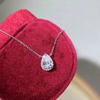 Collana Goccia Argento 925 - Moissanite & Diamante | Gioielli Perfetti - gioielliperfetti.it