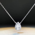 Collana Goccia Argento 925 - Moissanite & Diamante | Gioielli Perfetti - gioielliperfetti.it