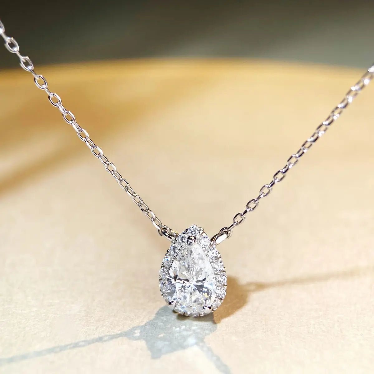 Collana Goccia Argento 925 - Moissanite & Diamante | Gioielli Perfetti - gioielliperfetti.it