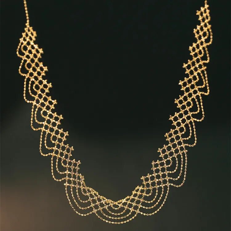 Collana Raffinata Oro 18K & Pizzo Arcobaleno Intrecciato - Eleganza Unica | Gioielli Perfetti - gioielliperfetti.it