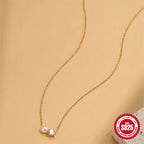 Collana Raffinata Oro 925 con Perla e Design Geometrico Coreano | Gioielli Perfetti - gioielliperfetti.it