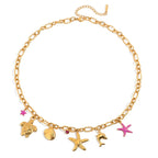 Collana Mare Oro Donna - Delfino, Conchiglia, Tartaruga, Stella Marina Smaltata | Gioielli Perfetti - gioielliperfetti.it