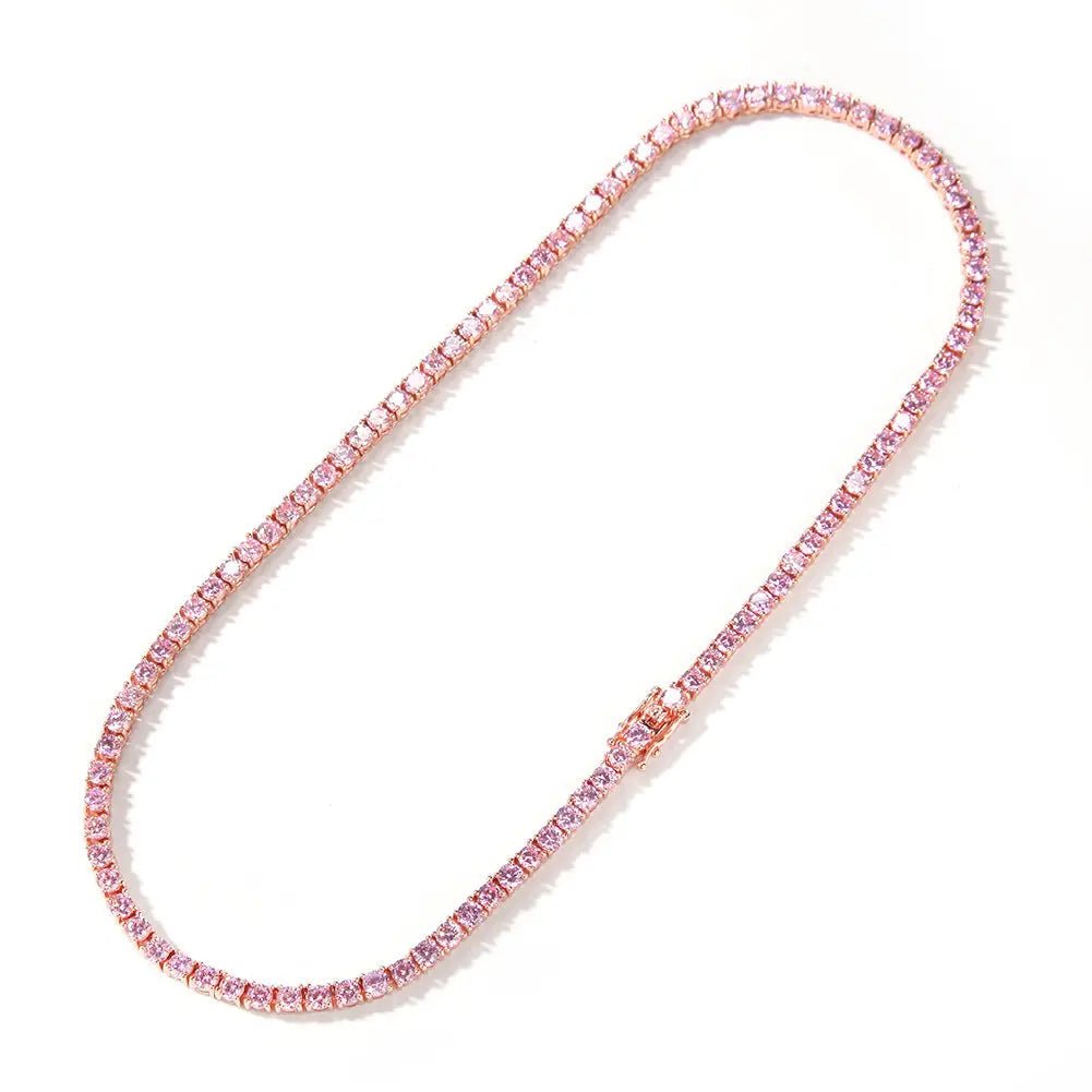 Collana Tennis Zirconi Scintillanti Oro Rosa 3 Micron - Eleganza Senza Tempo | Gioielli Perfetti - gioielliperfetti.it