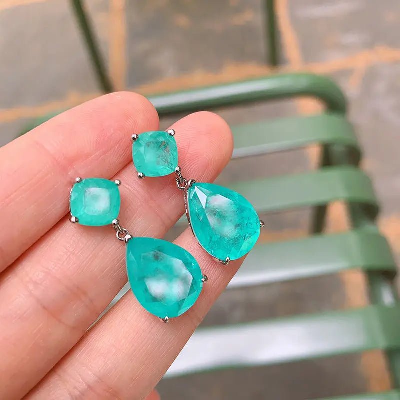 Orecchini Pendenti Donna Mosaico Blu e Verde - Eleganza Vibrante | Gioielli Perfetti - gioielliperfetti.it