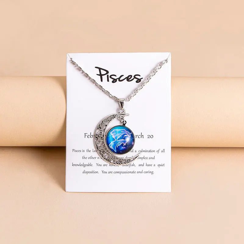 Collana Donna Luna & Zodiaco in Vetro - Unicità Celeste | GioielliPerfetti - gioielliperfetti.it