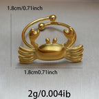 Lxalry 18K Gold Plated Stainless Steel Crab Design Mirror Polish Ring  Hypoallergenic Skin Safe Jewelry With Sphere Accents  Handmade Luxury Gift  Decorative Sculpture For Bold Fashion gioielliperfetti.it