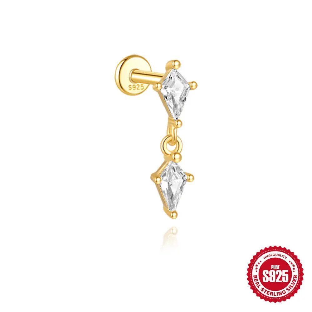 Orecchini a Goccia Spirale Piatta in Argento S925 Placcato Oro - Eleganza Versatile | GioielliPerfetti - gioielliperfetti.it