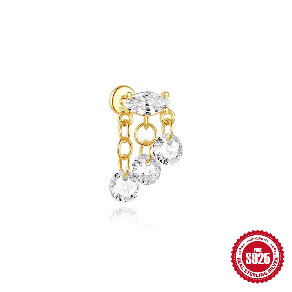 Orecchini a Goccia Spirale Piatta in Argento S925 Placcato Oro - Eleganza Versatile | GioielliPerfetti - gioielliperfetti.it