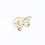 Anello Farfalla MINA MINA Regolabile - Argento 925 Placcato Oro 18k | Gioiello Artigianale Italiano - gioielliperfetti.it