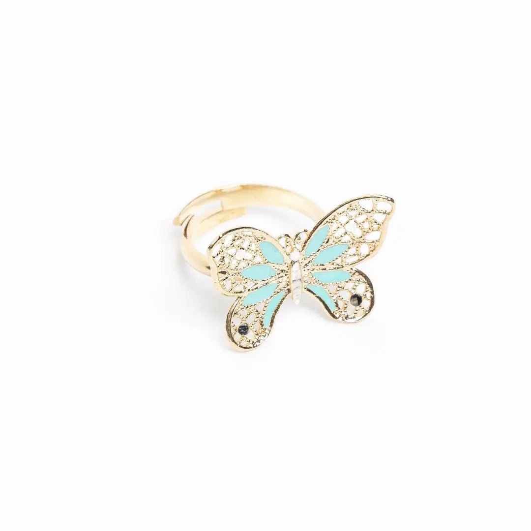 Anello Farfalla MINA MINA Regolabile - Argento 925 Placcato Oro 18k | Gioiello Artigianale Italiano - gioielliperfetti.it