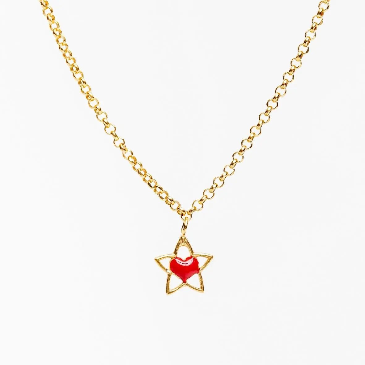 Collana Argento 925 Rodiato Cuore & Stella "No Cap Charm" - Gioiello Artigianale Italiano | gioielliperfetti.it - gioielliperfetti.it