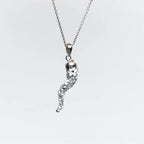 Collana MINA MINA in argento 925 con pendente cornetto smaltato bianco, gioiello artigianale italiano