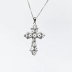 Collana MINA MINA in argento 925 rodiato con croce media decorata da zirconi bianchi e neri