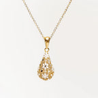 Collana Goccia "Drop It" in argento 925 placcato oro 18K, pendente bicolore oro e argento. Gioielliperfetti.