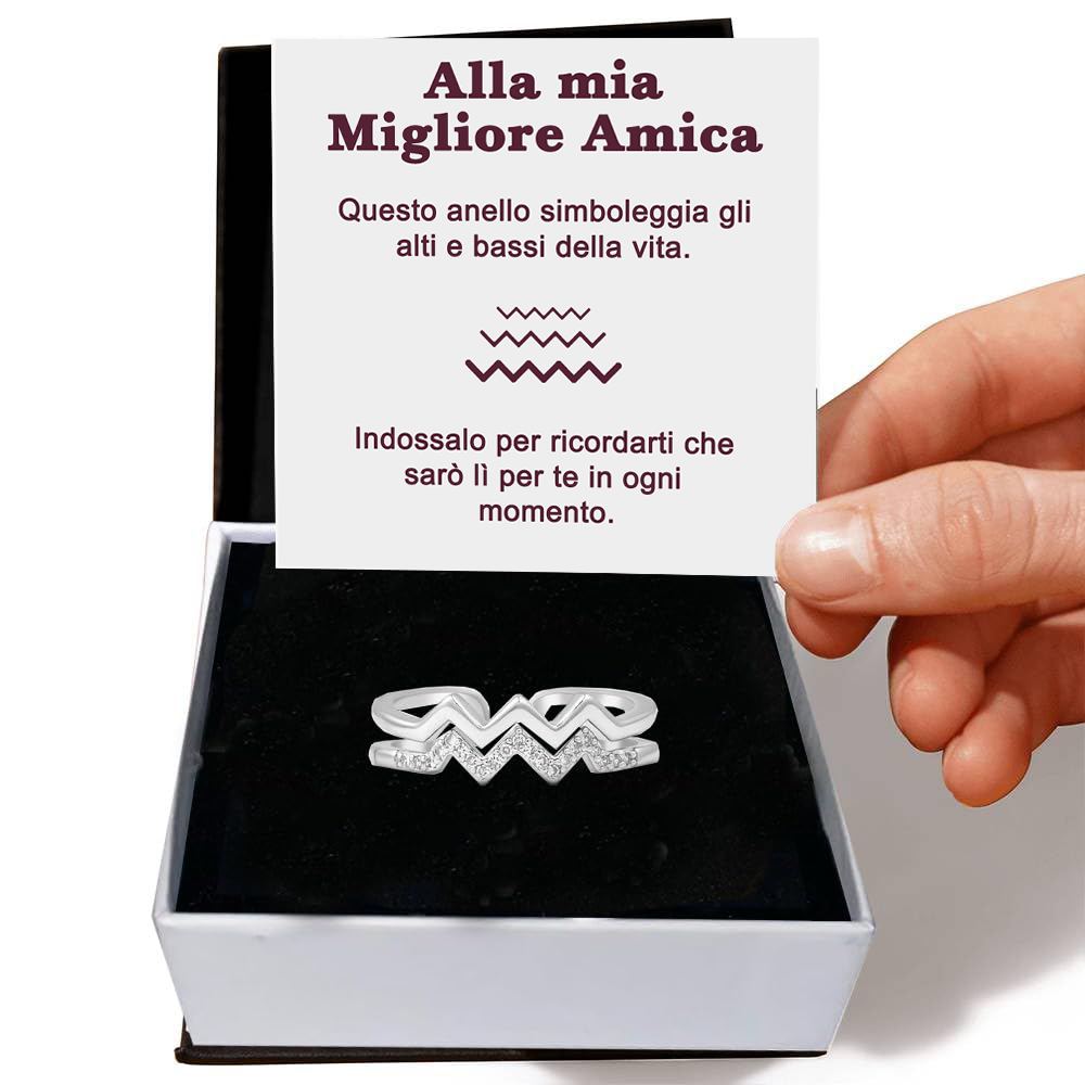 💝 Anello regalo migliore amica argento 925 - Alti e Bassi ✨ Regalo Speciale - gioielliperfetti.it