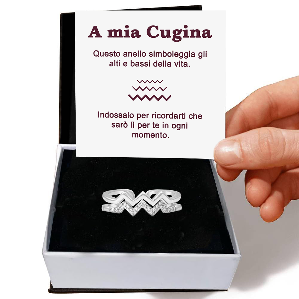 💝 Anello Argento 925 A Mia Cugina - Alti e Bassi ✨ Regalo Speciale - gioielliperfetti.it
