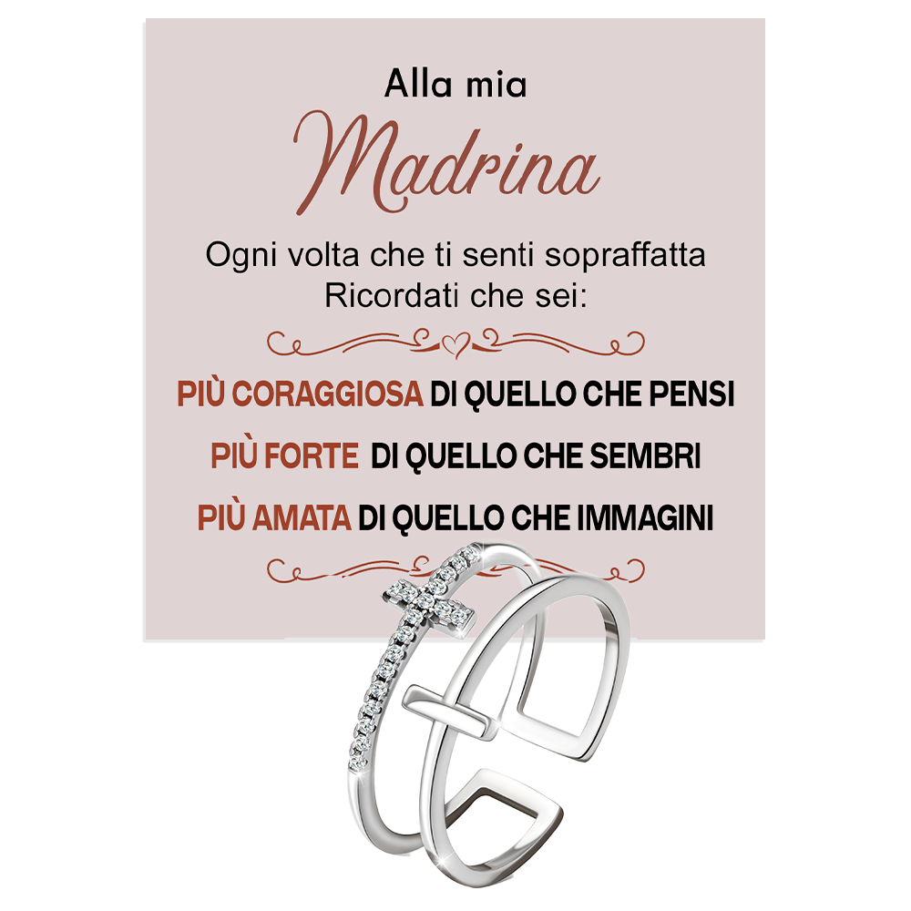 💝 anello regalo madrina 925 - Croce ✨ Regalo Speciale - gioielliperfetti.it