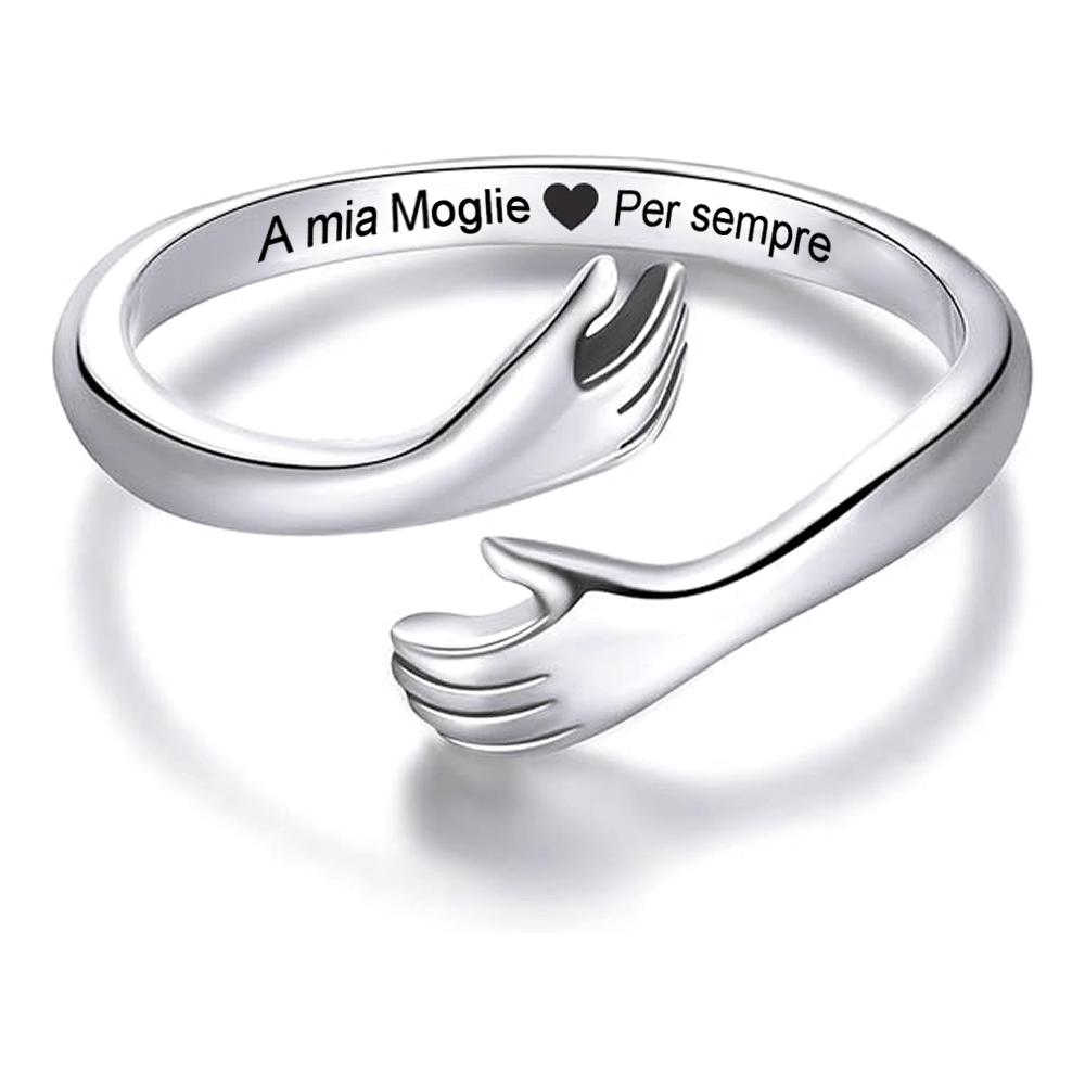 💝 Anello Argento 925 A Mia Moglie ✨ Regalo Romantico Donna - gioielliperfetti.it