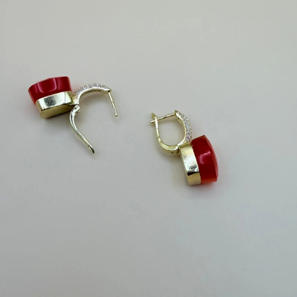 Orecchini Luna Gem - Eleganza Placcata Oro con Pietre Naturali a Cuscino | gioielliperfetti.it - gioielliperfetti.it